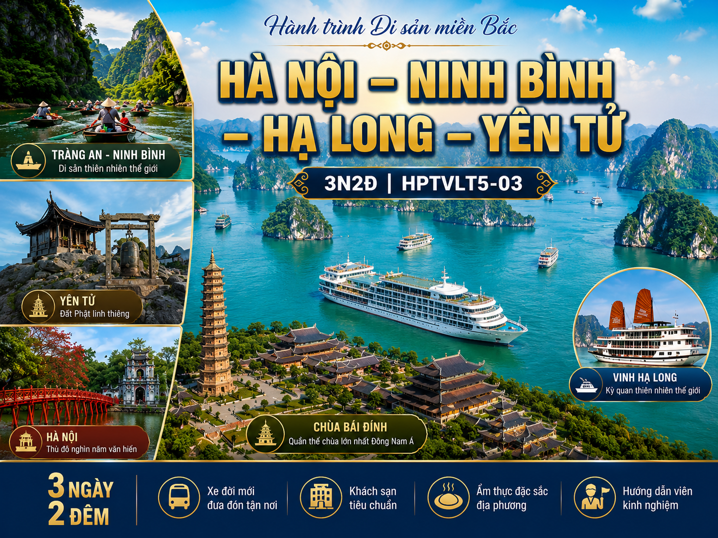 HÀ NỘI – NINH BÌNH – HẠ LONG – YÊN TỬ - 3N2D - HPTVLT5-03