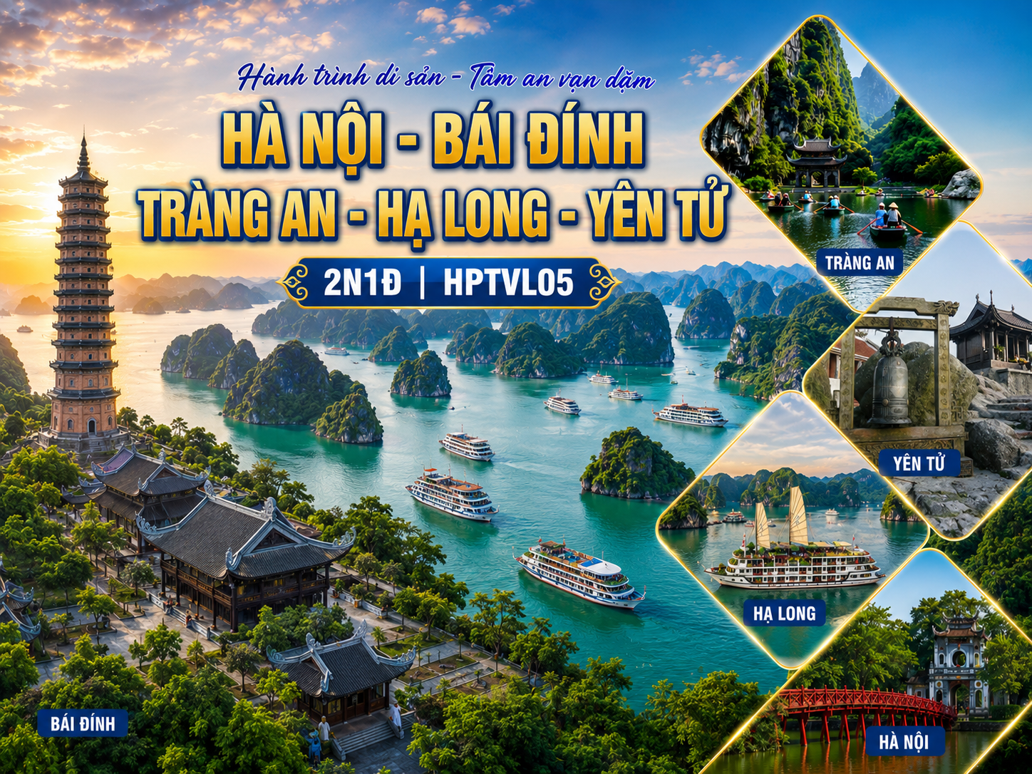 HÀ NỘI – BÁI ĐÍNH, TRÀNG AN – HẠ LONG – YÊN TỬ - HÀ NỘI - 2N1D - HPTVL05
