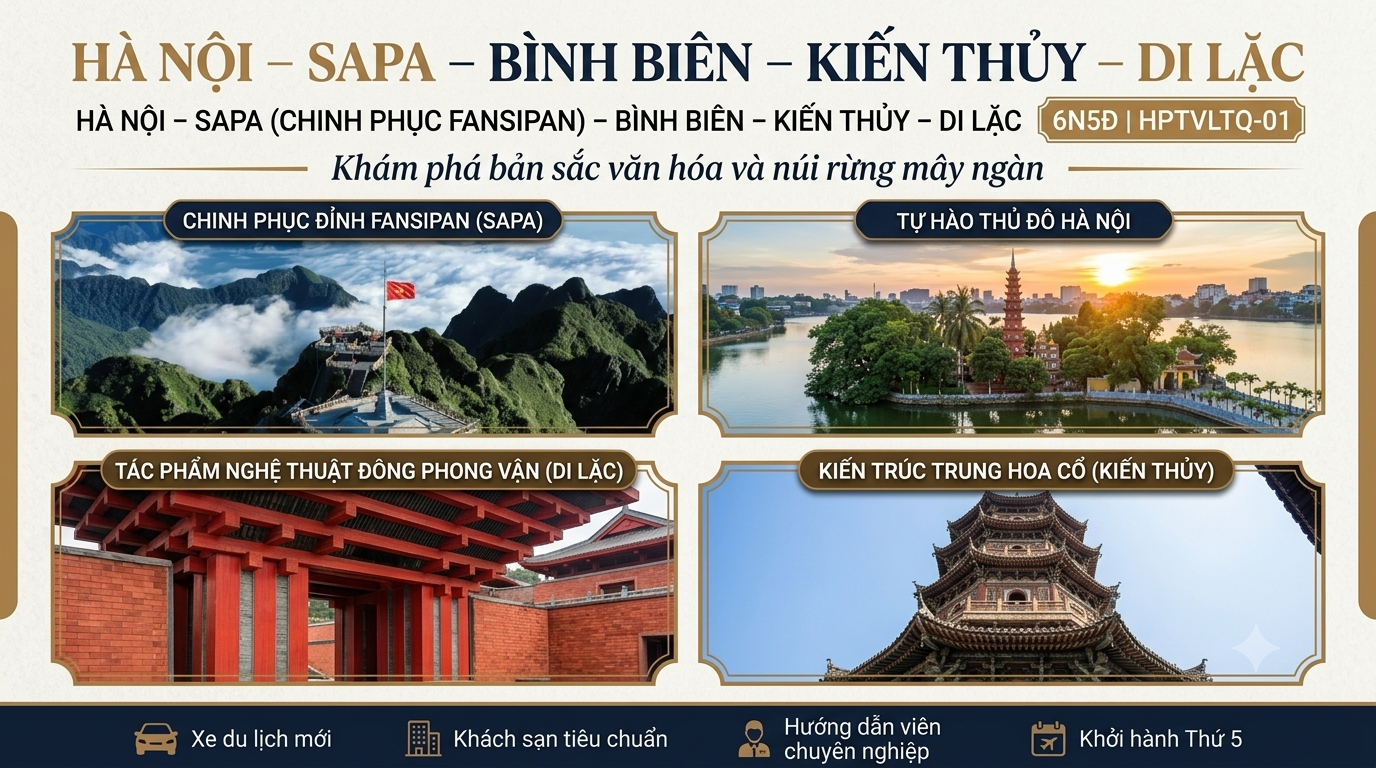 HÀ NỘI – BÌNH BIÊN – KIẾN THỦY – DI LẶC - SA PA - 6N5D - HPTVLTQ-01
